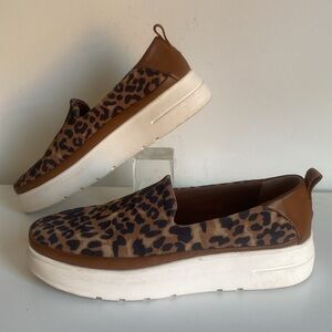 BareTraps Nevin Slip On Platform Sneakers Size 9 Lightweight Leopard Print Brown